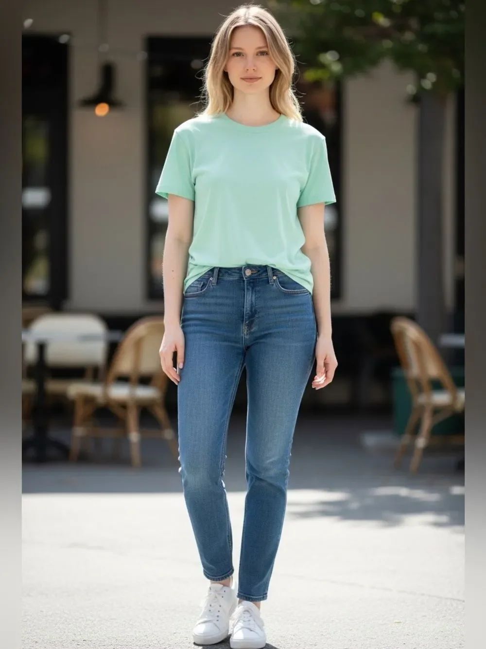 L'Agence Cory Cotton Jersey T-Shirt - Honeydew Green New XS